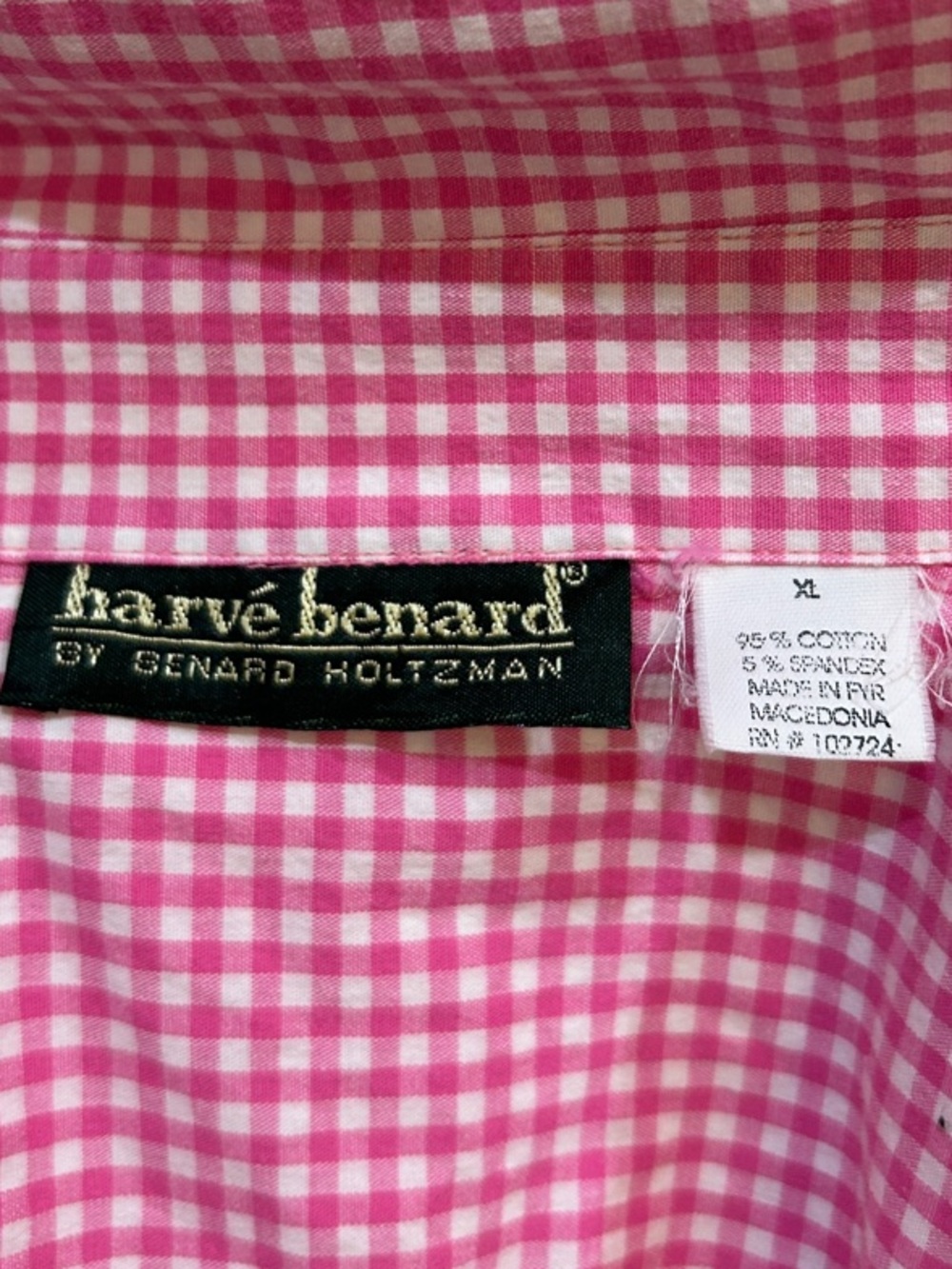 Harve Benard Pink Gingham Wrap Sleeveless Cotton Blend Blouse - Picture 6 of 7